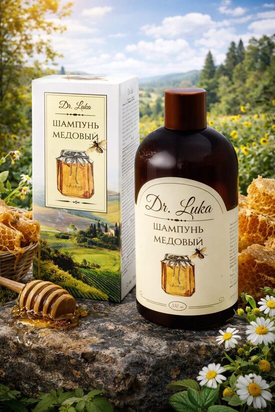 Dr LUKA MEDUS ŠAMPŪNS SAUSIEM UN KRĀSOTIEM MATIEM 330ML